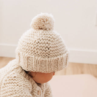 Natural Garter Stitch Beanie