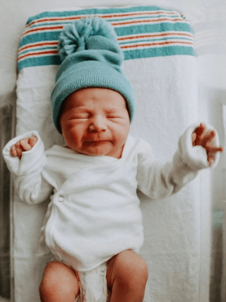 Baby's First Hat - Sky Blue Pom