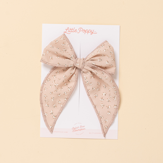 Rosewood Floral Bow Clip