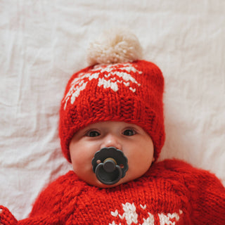 Snowflake Red Beanie Hat Baby & Toddler Hats