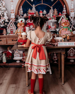 Girl's Holiday Twirl Dress - Gingerbread Girl Eliza Cate and Co