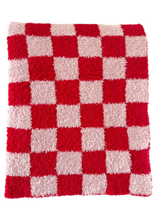 Phufy® Bliss Checkerboard Blanket - Red/Strawberry