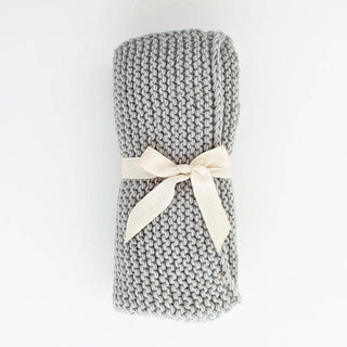 Ice Grey Garter Stitch - Knit Baby Blanket