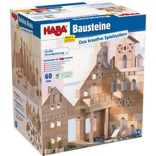 HABA USA Basic Building Blocks 60 Piece Large Starter Set