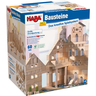 Basic Building Blocks 60 Piece Large Starter Set Architectural Blocks Wooden Blocks