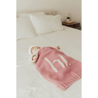 Hi. Hand Knit Baby Blanket – Rosy Pink