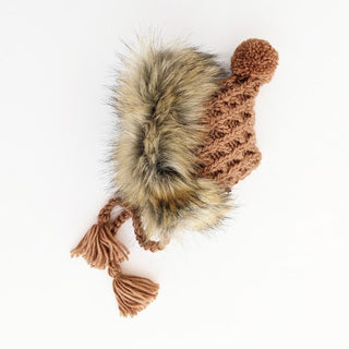 Knit Fur Bonnet - Pecan Baby & Toddler Hats