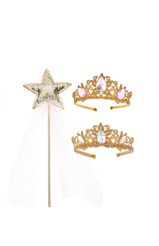 Princess Crowns and Wand Gift Set - Gold & Pink