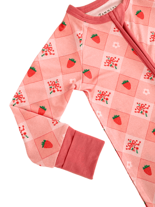 Bamboo Convertible Footie Romper - Berry Cute