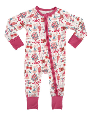 Bamboo Convertible Footie Romper - Birthday Girl