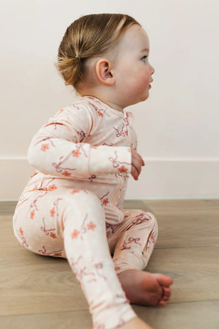 In My Jammers Convertible Footie Romper - Ditsy Bow | Baby Riddle