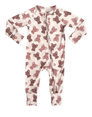 Bamboo Convertible Footie Romper - Teddy Bear