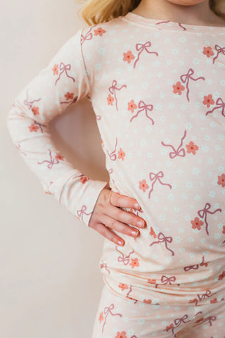 In My Jammers Long Sleeve Pajama Set - Ditsy Bow | Baby Riddle