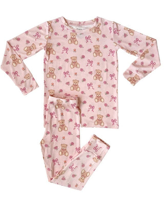 In My Jammers Long Sleeve Pajama Set - Teddy Bear and Bows | Baby Riddle