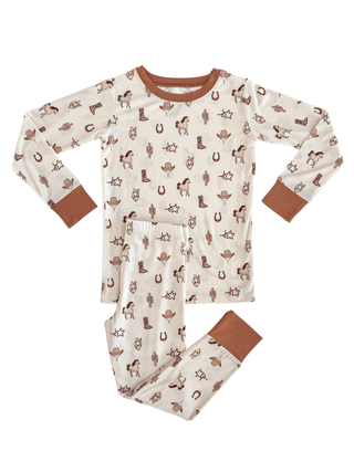 Bamboo Long Sleeve Pajama Set - Yeehaw Cowboy