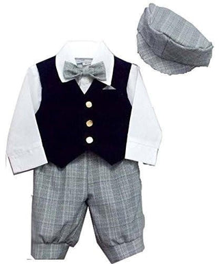 Boy's Knickers Suit Outfit Set - Grey, Velvet & White Baby & Toddler Outfits