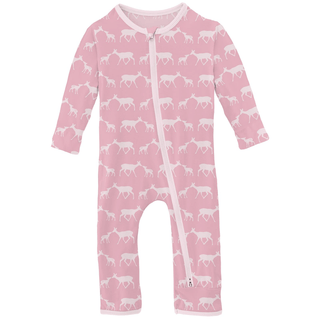 Kickee Pants Coverall with 2-Way Zipper - Cake Pop Doe & Fawn | Baby Riddle