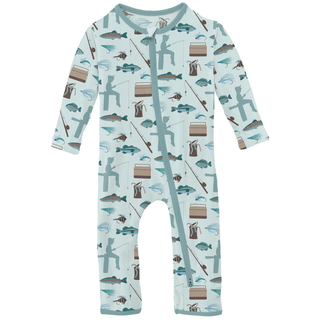 Kickee Pants Coverall with 2-Way Zipper - Fresh Air Fishing | Baby Riddle