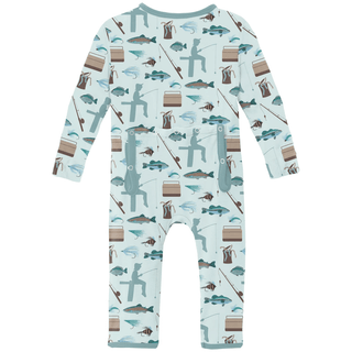 Kickee Pants Coverall with 2-Way Zipper - Fresh Air Fishing | Baby Riddle