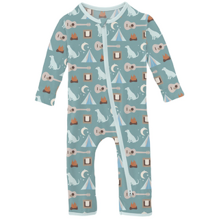 Kickee Pants Coverall with 2-Way Zipper - Jade Campfire | Baby Riddle