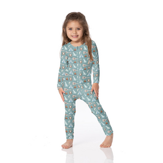 Kickee Pants Coverall with 2-Way Zipper - Jade Campfire | Baby Riddle