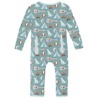 Kickee Pants Coverall with 2-Way Zipper - Jade Campfire | Baby Riddle