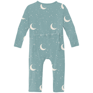 Kickee Pants 2-Way Zipper Coverall - Jade Starry Sky & Moon | Baby Riddle