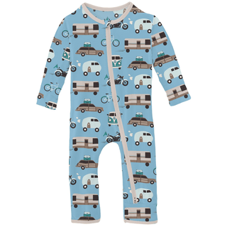 Kickee Pants 2-Way Zipper Coverall - Seaside Blue On the Way | Baby Riddle