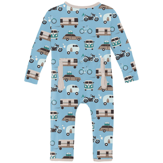 Kickee Pants 2-Way Zipper Coverall - Seaside Blue On the Way | Baby Riddle