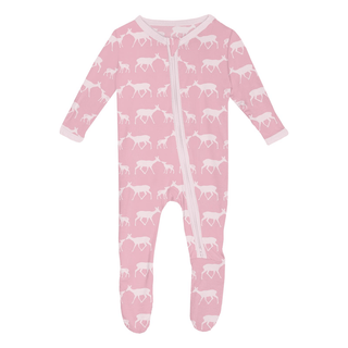 Kickee Pants Footie with 2-Way Zipper - Cake Pop Doe & Fawn | Baby Riddle