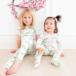 Kickee Pants Footie with 2-Way Zipper - Fresh Air Bird Branch | Baby Riddle