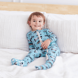 Kickee Pants 2-Way Zipper Footie - Seaside Blue On the Way | Baby Riddle