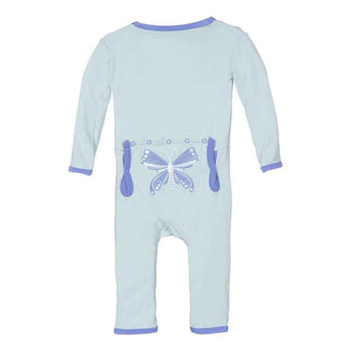 Bamboo Applique Coverall - Aloe Butterfly KicKee Pants