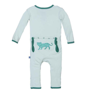 Bamboo Applique Coverall - Aloe Leopard KicKee Pants