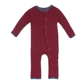 Bamboo Applique Coverall - Brick Present KicKee Pants