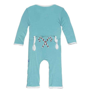 KicKee Pants Applique Coverall - Glacier Candy Cane