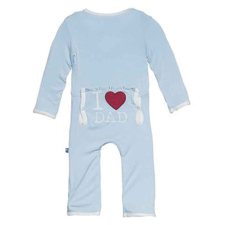 KicKee Pants Applique Coverall, I Love Dad, Boy