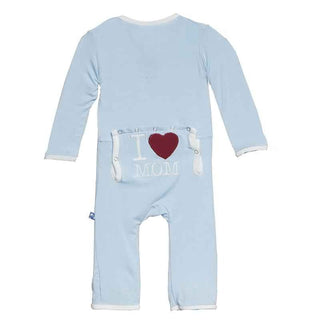 KicKee Pants Applique Coverall - I Love Mom, Boy