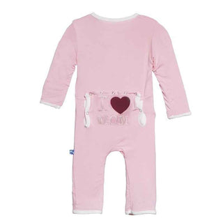 KicKee Pants Applique Coverall - I Love Mom, Girl