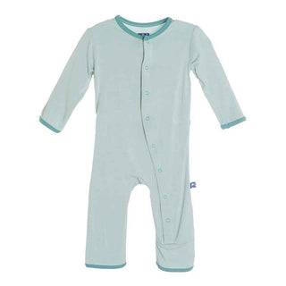 Bamboo Applique Coverall - Jade Plesiosaur Baby & Toddler Sleepwear