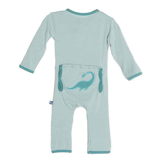 Bamboo Applique Coverall - Jade Plesiosaur Baby & Toddler Sleepwear