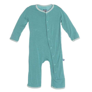 Bamboo Applique Coverall - Lagoon Bones KicKee Pants