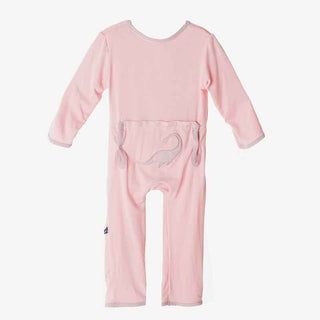 Bamboo Applique Coverall - Lotus Plesiosaur KicKee Pants