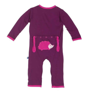 Bamboo Applique Coverall - Melody Hedgehog KicKee Pants