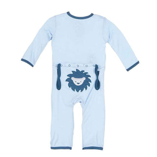 Bamboo Applique Coverall, Pond Sunshine Lion KicKee Pants