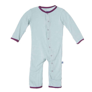 KicKee Pants Applique Coverall Romper- Jade Record Bird