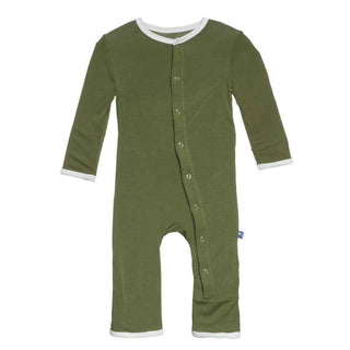 Bamboo Applique Coverall Romper, Moss Clover Baby & Toddler Sleepwear