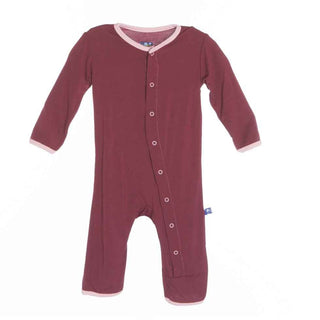 Bamboo Applique Coverall - Scarlet Dino KicKee Pants