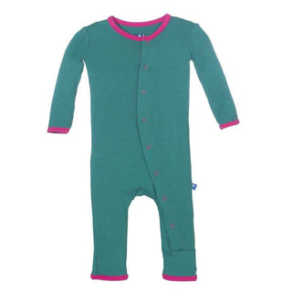 Bamboo Applique Coverall - Shady Glade Watermelon KicKee Pants