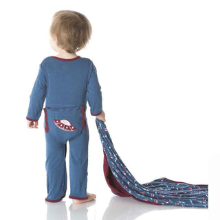 Bamboo Applique Coverall - Twilight Space Ship Baby & Toddler Sleepwear